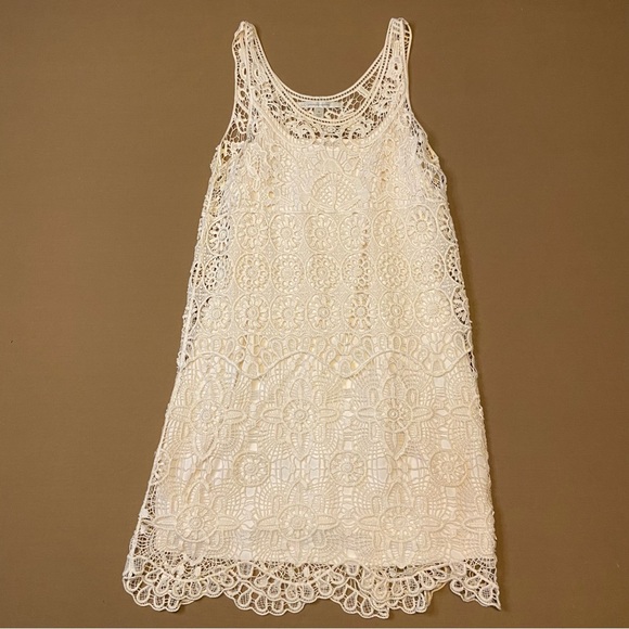 lauren conrad white lace dress LC Lauren Conrad Women's Drop Waist Bright White Lace Trim Shift Dress XXL - NWT
